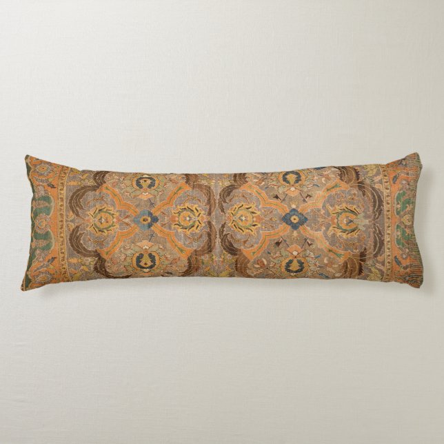 Antique Persian Carpet Brown Orange Kroppskudde (Framsidan)