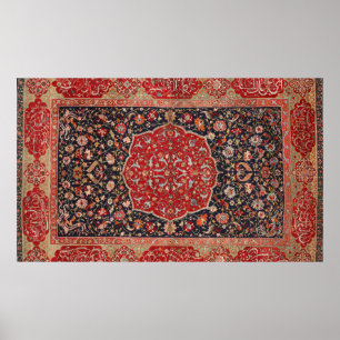 Antique Persian Matta Distress Vintage Art Mönster Poster