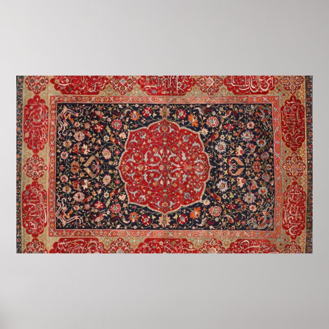 Antique Persian Matta Distress Vintage Art Mönster Poster (Framsidan)
