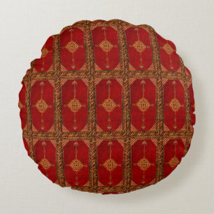 Antique Persian matta - runda fyllningen mönster Rund Kudde