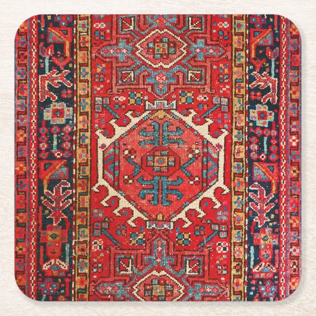 Antique Persian Mönster, Oriental Underlägg Papper Kvadrat (Framsidan)