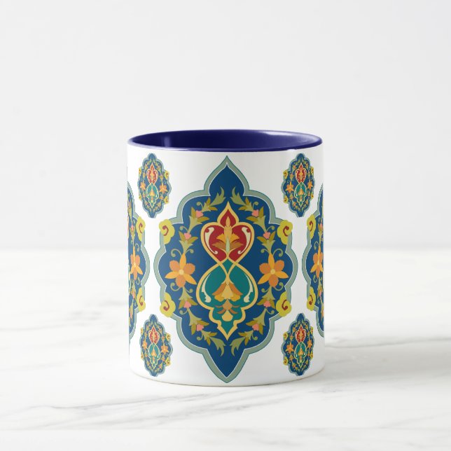 Antique Persian Pattern Look Seven-Tone Coffee Mug Mugg (Center)