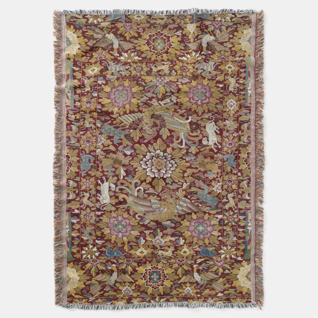 Antique Peruvian Tapestry Skriv ut Filt (Framsidan Vertikal)