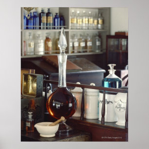 Antique Pharmacy flaskor Poster