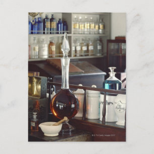 Antique Pharmacy flaskor Vykort