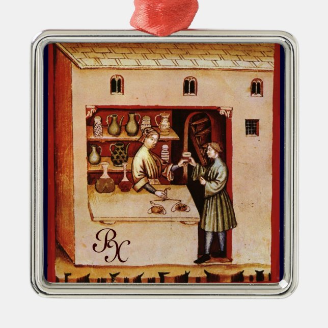 ANTIQUE PHARMACY Medicine, Drug Store,Parchment Julgransprydnad Metall (Framsidan)