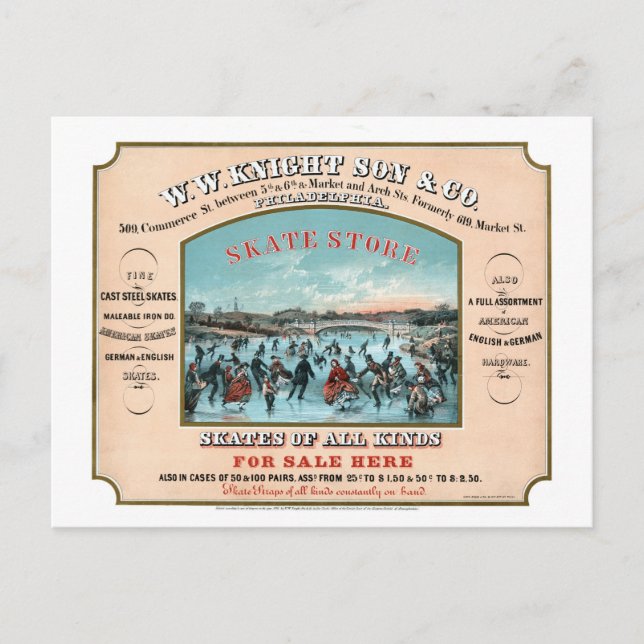 Antique Philadelphia-butiksannonsering Vykort (Framsida)