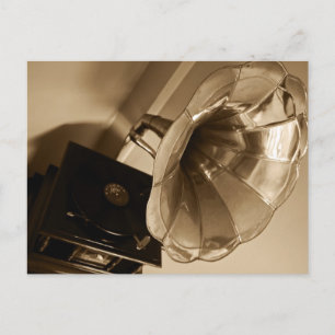 Antique Phonograph Gramophone Gifts Music Älskare Vykort
