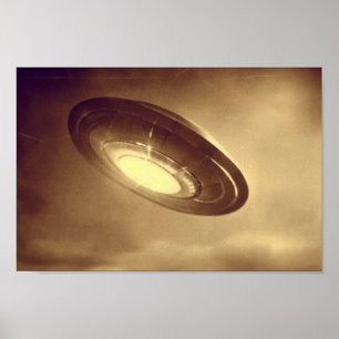 Antique Photo of a UFO Poster
