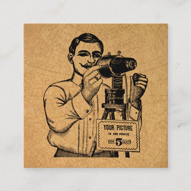 Antique Photographer med kamera Tilläggskort (Framsida)