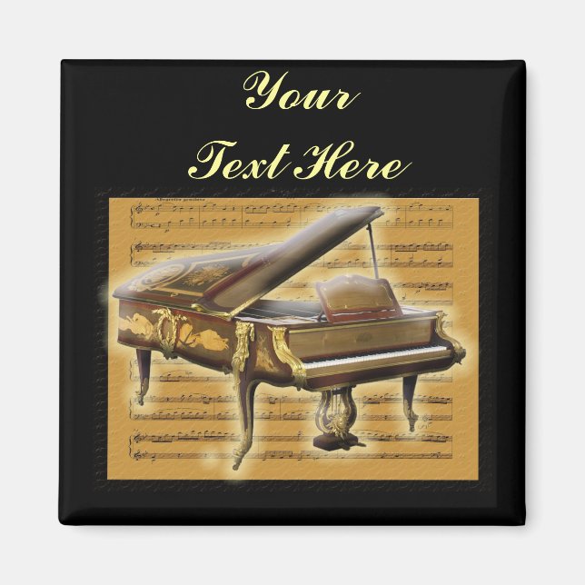 Antique Piano and Music Notation Magnet (Framsidan)