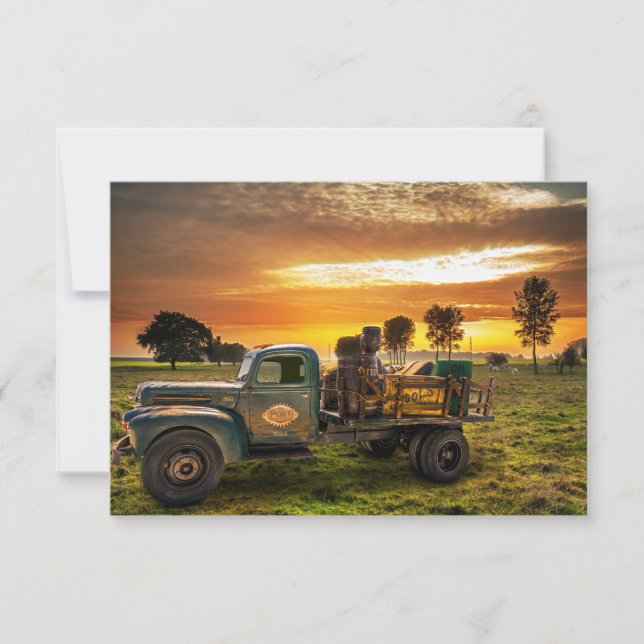 Antique Pickup in Countryside Tack Kort (Framsida)