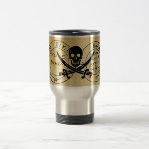 ANTIQUE PIRATER TREASURE KARTA, SKULL OCH SWORD RESEMUGG