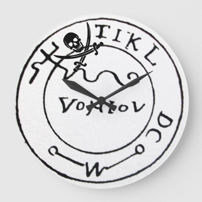 ANTIQUE PIRATER TREASURE KARTA, SKULL OCH SWORD STOR KLOCKA (Framsida)