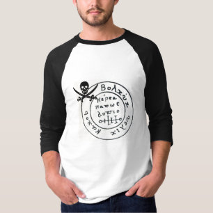 ANTIQUE PIRATER TREASURE KARTA, SKULL OCH SWORD T-SHIRT
