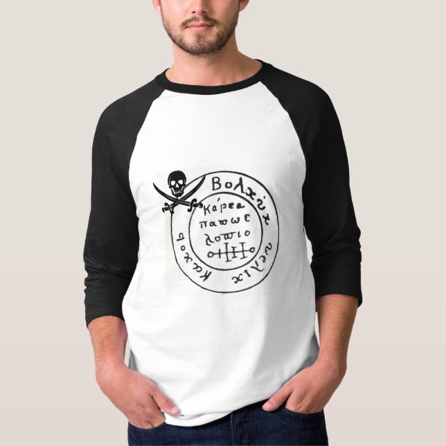 ANTIQUE PIRATER TREASURE KARTA, SKULL OCH SWORD TEE (Framsida)