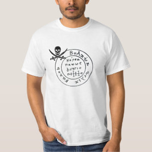 ANTIQUE PIRATER TREASURE KARTA, SKULL OCH SWORD TEE SHIRT