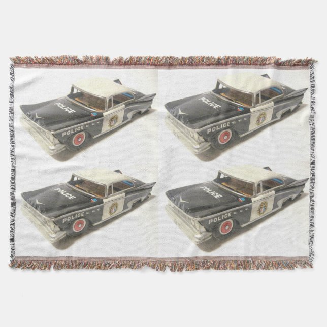 Antique Police Car Throw Blanket Filt (Framsidan)