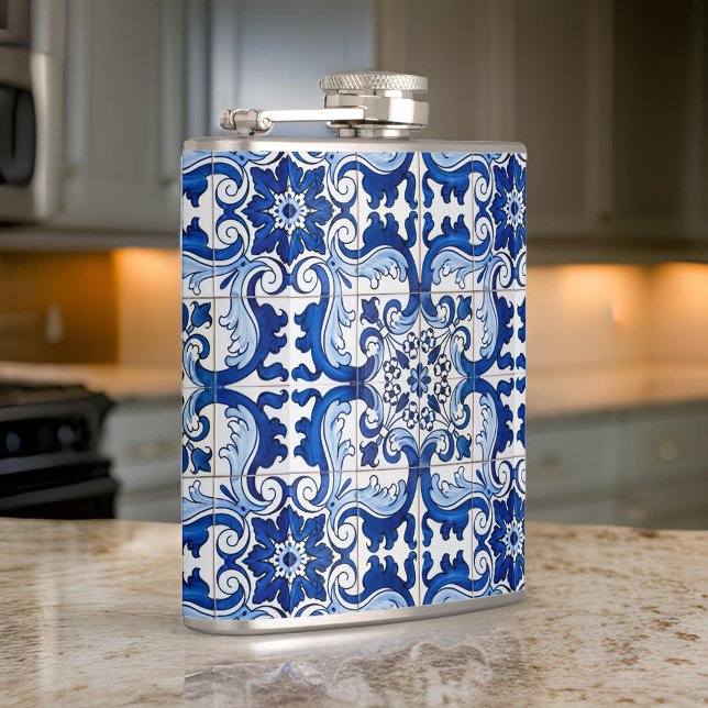 Antique Portugisiska Azulejo Blue Mönster Fickplunta (Skapare uppladdad)