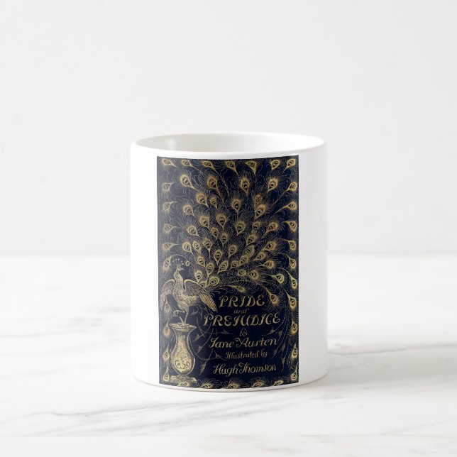 Antique Pride and Prejudice Peacock Edition Cover Kaffemugg (Center)