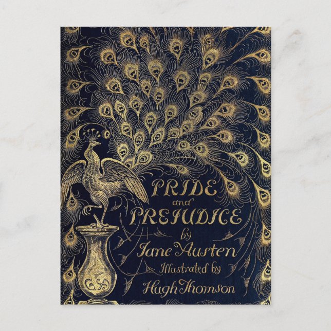 Antique Pride and Prejudice Peacock Edition Cover Vykort (Framsida)