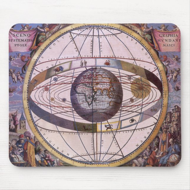 Antique Ptolemaic Solar System, Andreas Cellarius Musmatta (Framsidan)