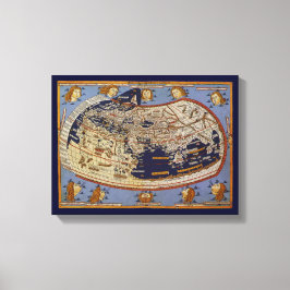Antique Ptolemaic World Map, Johannes of Arnsheim Canvastryck