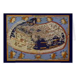 Antique Ptolemaic World Map, Johannes of Arnsheim Hälsningskort