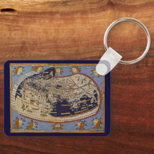 Antique Ptolemaic World Map, Johannes of Arnsheim Nyckelring