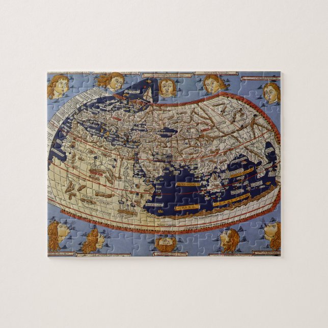 Antique Ptolemaic World Map, Johannes of Arnsheim Pussel (Horisontell)