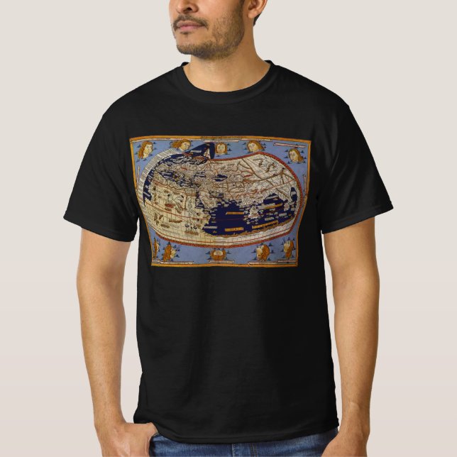 Antique Ptolemaic World Map, Johannes of Arnsheim T-shirt (Framsida)