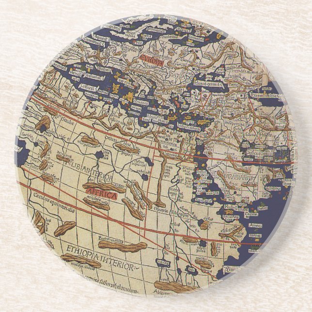 Antique Ptolemaic World Map, Johannes of Arnsheim Underlägg (Framsidan)