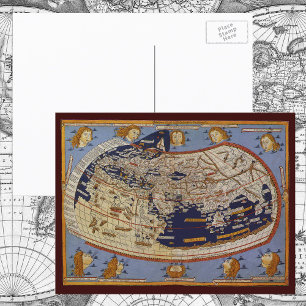 Antique Ptolemaic World Map, Johannes of Arnsheim Vykort