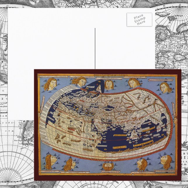 Antique Ptolemaic World Map, Johannes of Arnsheim Vykort (Skapare uppladdad)