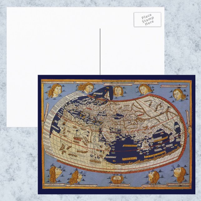 Antique Ptolemaic World Map, Johannes of Arnsheim Vykort (Skapare uppladdad)