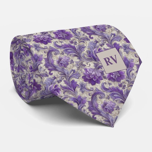 Antique Purple Lilac Floral Baroque Slips (Rullad)