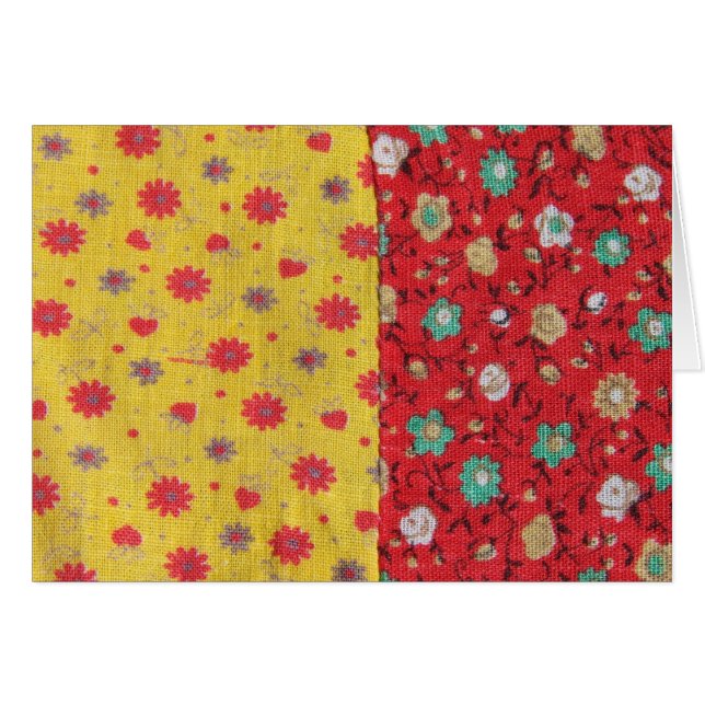 Antique Quilt-fyrkanter Hälsningskort (Framsidan Horizontal)