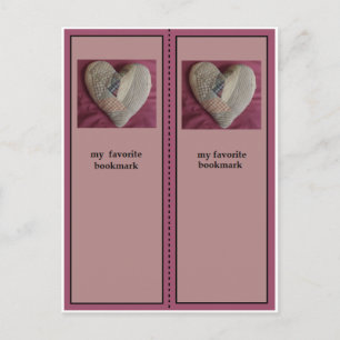 Antique Quilted Heart Bookmark Vykort