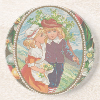 Antique Quirky Valentine, Victorian Era, 1874 Underlägg