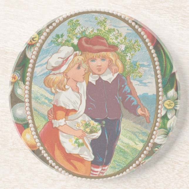 Antique Quirky Valentine, Victorian Era, 1874 Underlägg (Framsidan)