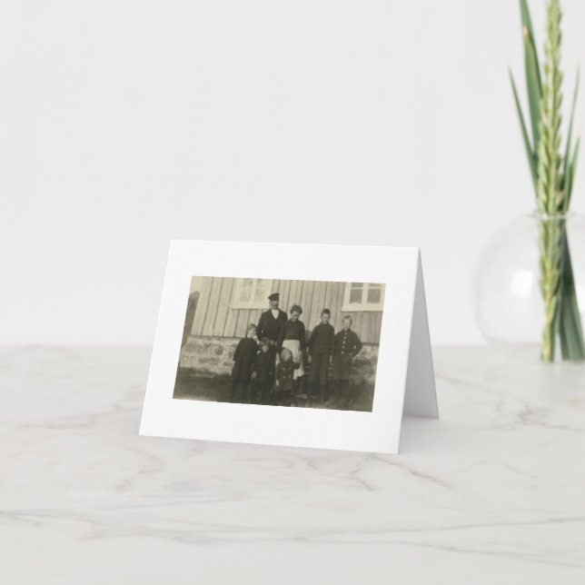 Antique Real Photo norska Family Note-kort Anteckningskort (Framsida)