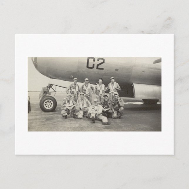 Antique Real Photo WWII B-29 Bomber Crew-vykort Vykort (Framsida)