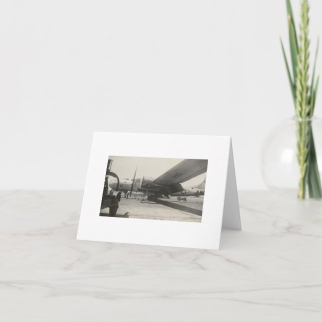 Antique Real Photo WWII B-29 Bomber Note Card Anteckningskort (Framsida)