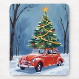 Antique Red Car Christmas Tree Musmatta