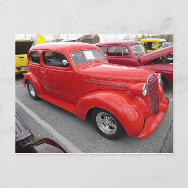 Antique Red Car Vykort (Framsida)