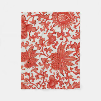  Antique Red Chinese Vintage Fleece Blanket