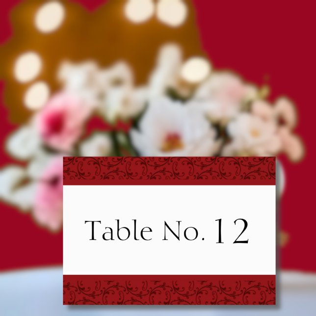 Antique Red Florentine Bröllop Bord kort (Skapare uppladdad)