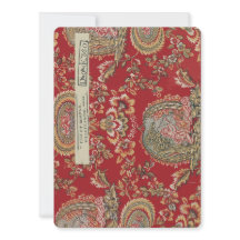 Antique Red Fransk Fabric från Villefranche