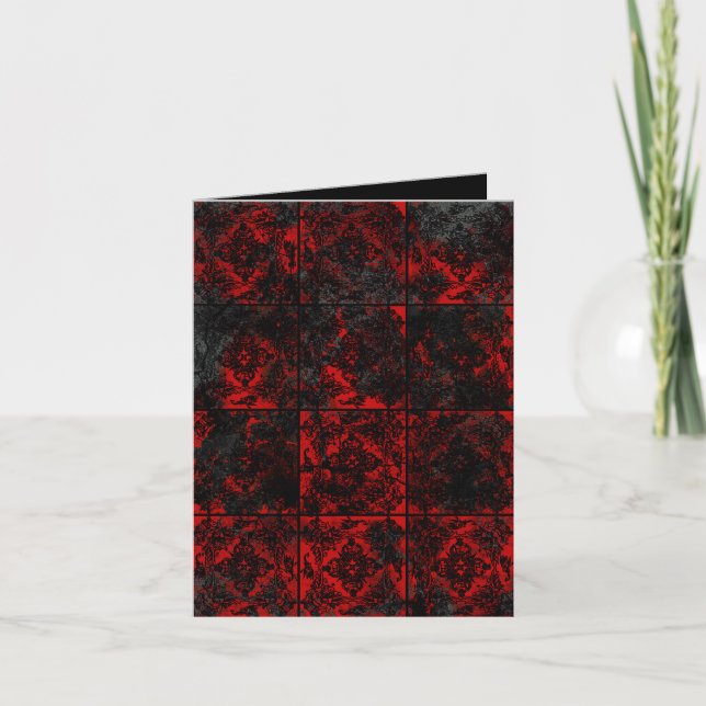 Antique Red gotiic bröllop OSA inbjudan (Framsida)