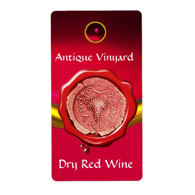 ANTIQUE RED GRAPE VIN VAX SEAL FRAKTSEDEL (Framsidan)